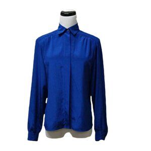 VTG 70s Lady Arrow  blue soft poly shirt
